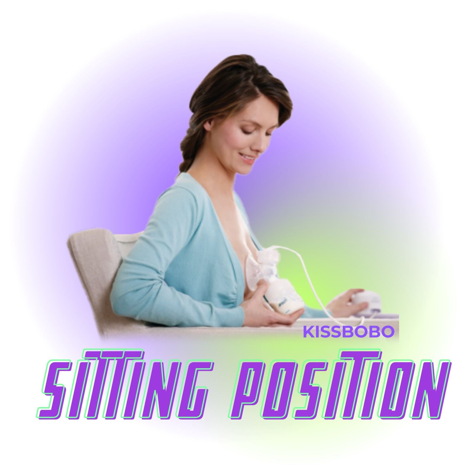 Sitting position with breast pump