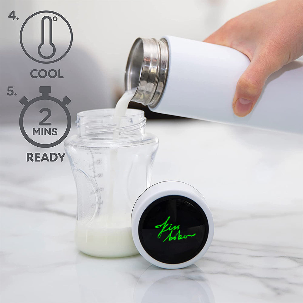 KISSBOBO RapidCool tragbarer Babyflaschenbereiter, 240 ml/8oz, bereitet eine Säuglingsnahrung in nur 2 Minuten zu, ideal für Reiseflaschen und Nachtnahrung. Kein Filter erforderlich