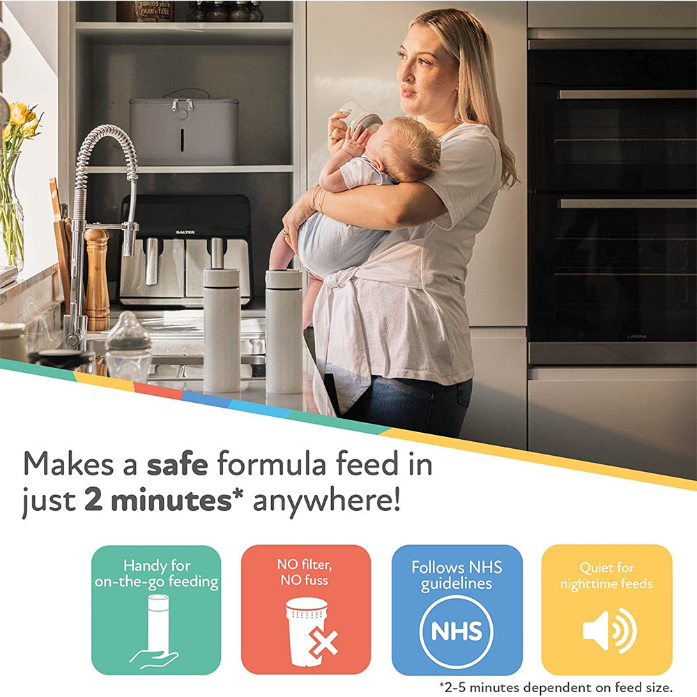 KISSBOBO RapidCool tragbarer Babyflaschenbereiter, 240 ml/8oz, bereitet eine Säuglingsnahrung in nur 2 Minuten zu, ideal für Reiseflaschen und Nachtnahrung. Kein Filter erforderlich 