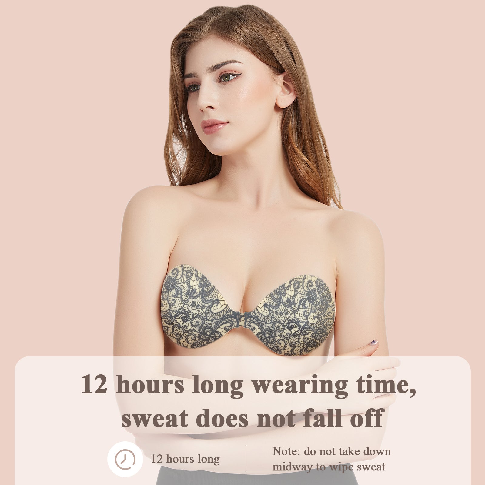 KISSBOBO Fashion Lace Embroidery Breast Sticker Strapless Underwear-6