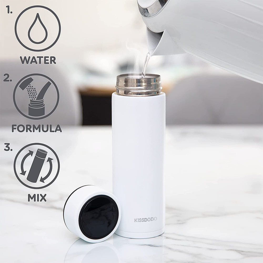 240ml Baby Bottle Thermos Stainless Steel Feeding Bottle 3-in-1