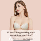 KISSBOBO Fashion Lace Adhesive Strapless Sticky Invisible Push up Reusable Silicone Gel Bra for Women for Backless Wedding Dress-1