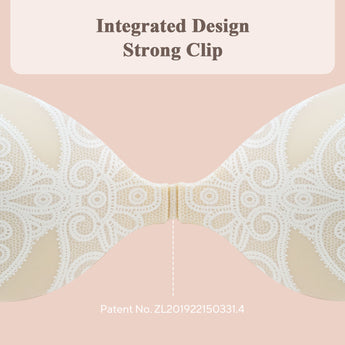 KISSBOBO Fashion Lace Adhesive Strapless Sticky Invisible Push up Reusable Silicone Gel Bra for Women for Backless Wedding Dress-2