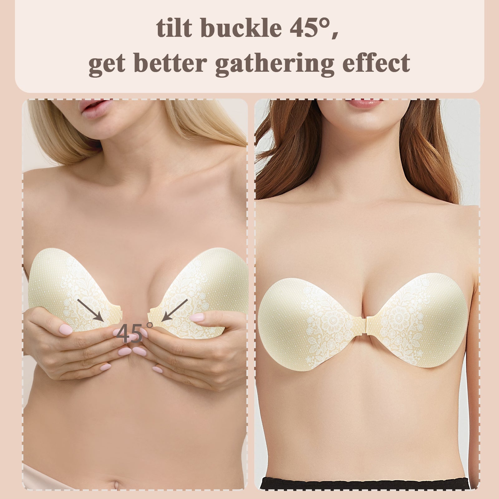 KISSBOBO Fashion Lace Breast Sticker Push-Up Invisible Strapless Underwear-5