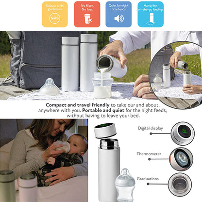 KISSBOBO RapidCool tragbarer Babyflaschenbereiter, 240 ml/8oz, bereitet eine Säuglingsnahrung in nur 2 Minuten zu, ideal für Reiseflaschen und Nachtnahrung. Kein Filter erforderlich 