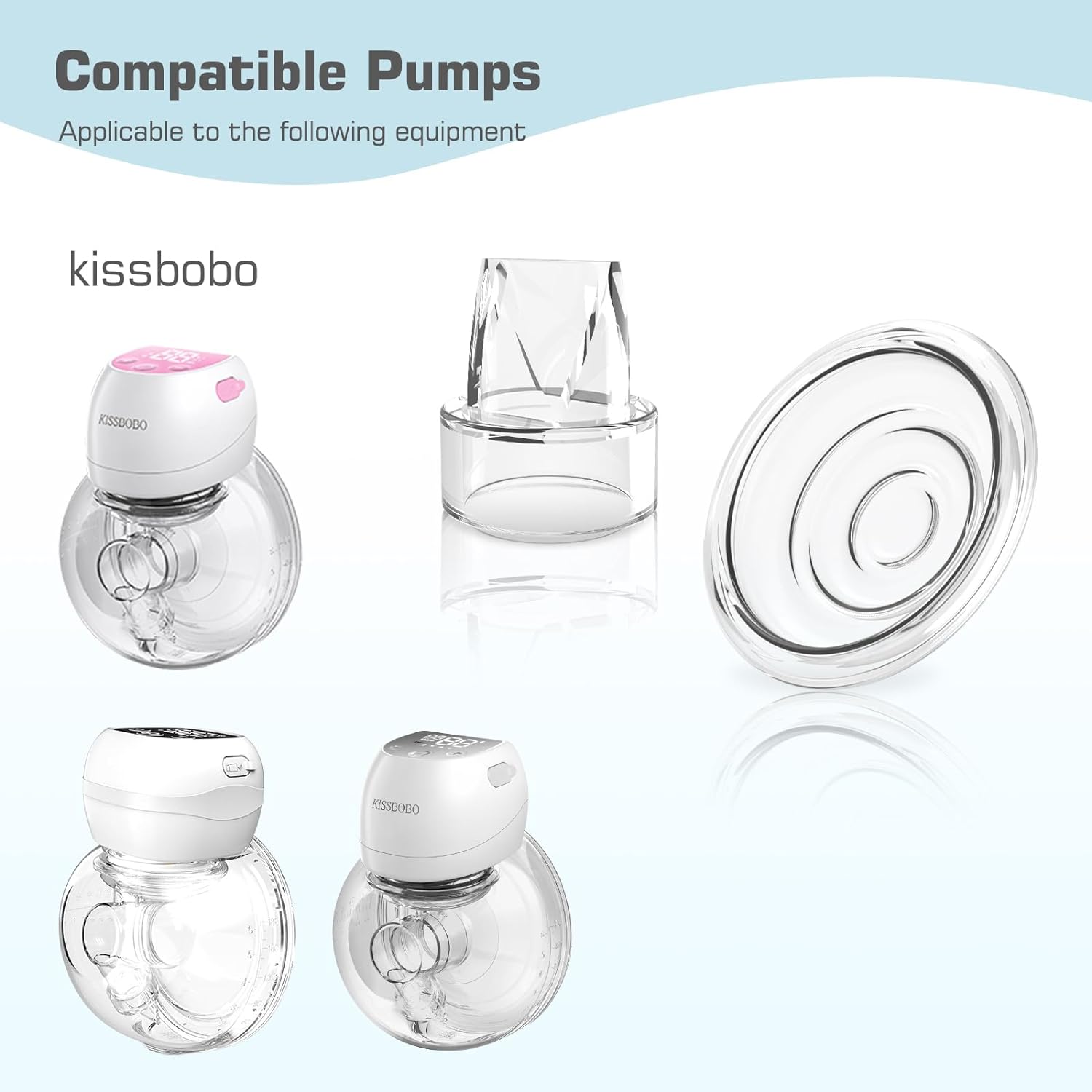 Kissbobo 4 pc Duckbill Valves, Compatible with KISSBOBO Wearable BreastPumps Replace Valves. Replace Pump Parts/Accessories-2