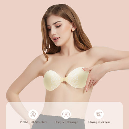 KISSBOBO Fashion Lace Breast Sticker  Push-Up Invisible Strapless Underwear