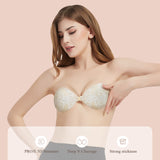 KISSBOBO Fashion Lace Adhesive Strapless Sticky Invisible Push up Reusable Silicone Gel Bra for Women for Backless Wedding Dress-4