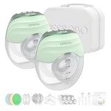 KISSBOBO Wearable Breast Pump-More Invisible & Lighter GLE10 Set-Double-Green