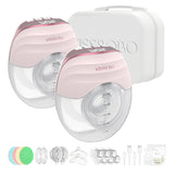 KISSBOBO Wearable Breast Pump-More Invisible & Lighter GLE10 Set-Double-pink