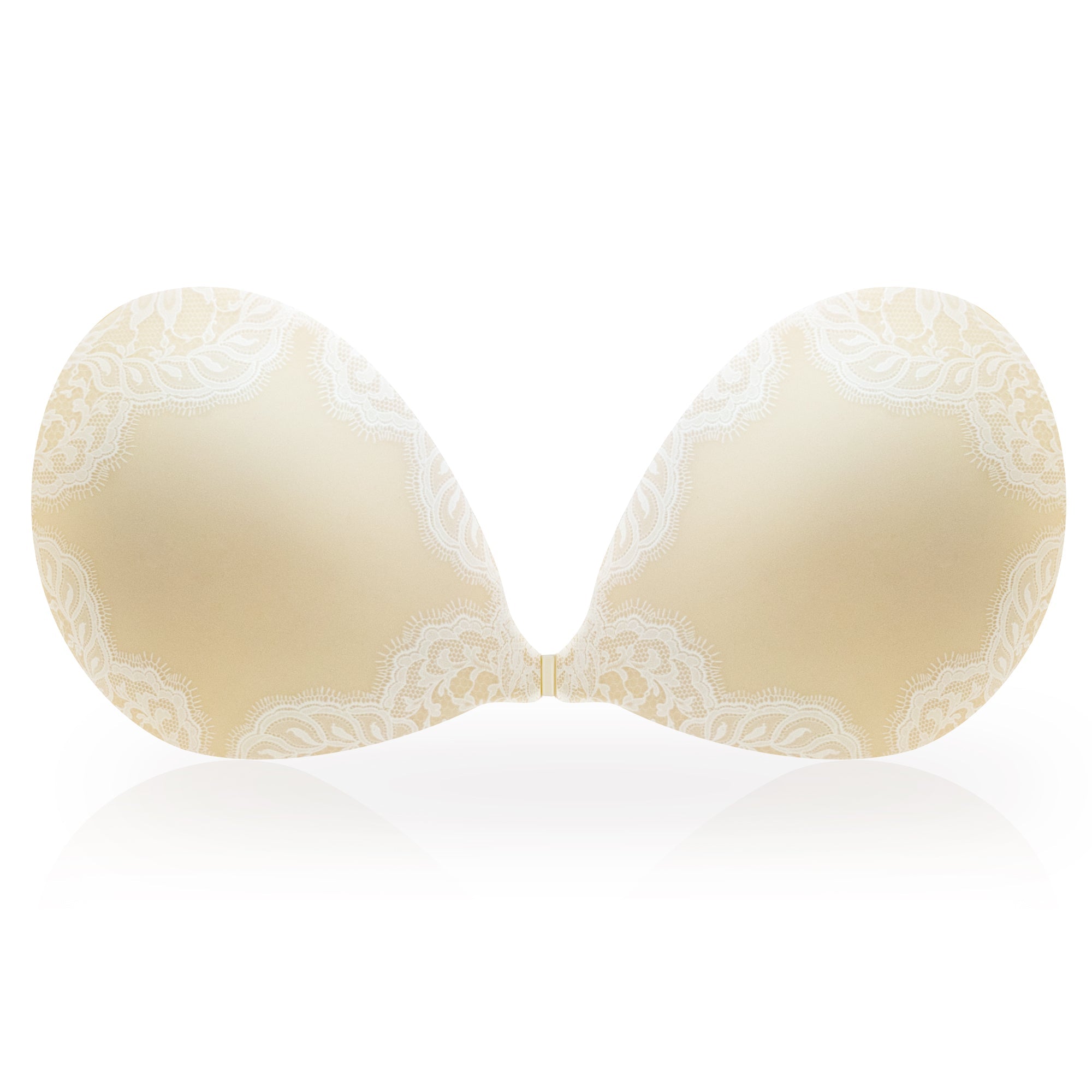 Buy Love Knot Lace Seamless Invisible Reusable Adhesive Thick Push Up Nubra  Stick On Bra (White Lace) in White 2024 Online