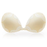 KISSBOBO Fashion White Lace Breast Sticker Women's Wedding Dress Invisible Strapless Underwear-6