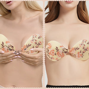 Nude Strapless Bra Adhesive Push-up For Backless Dress D Cup