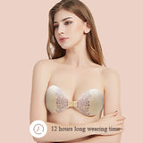 KISSBOBO Adhesive Bra, Silicone Strapless Adhesive Bra Push Up, Reusable Bra Backless Invisible, Come with Nipple Pads for Evening Dress Wedding Dress Swimsuit and Backless Clothing-1