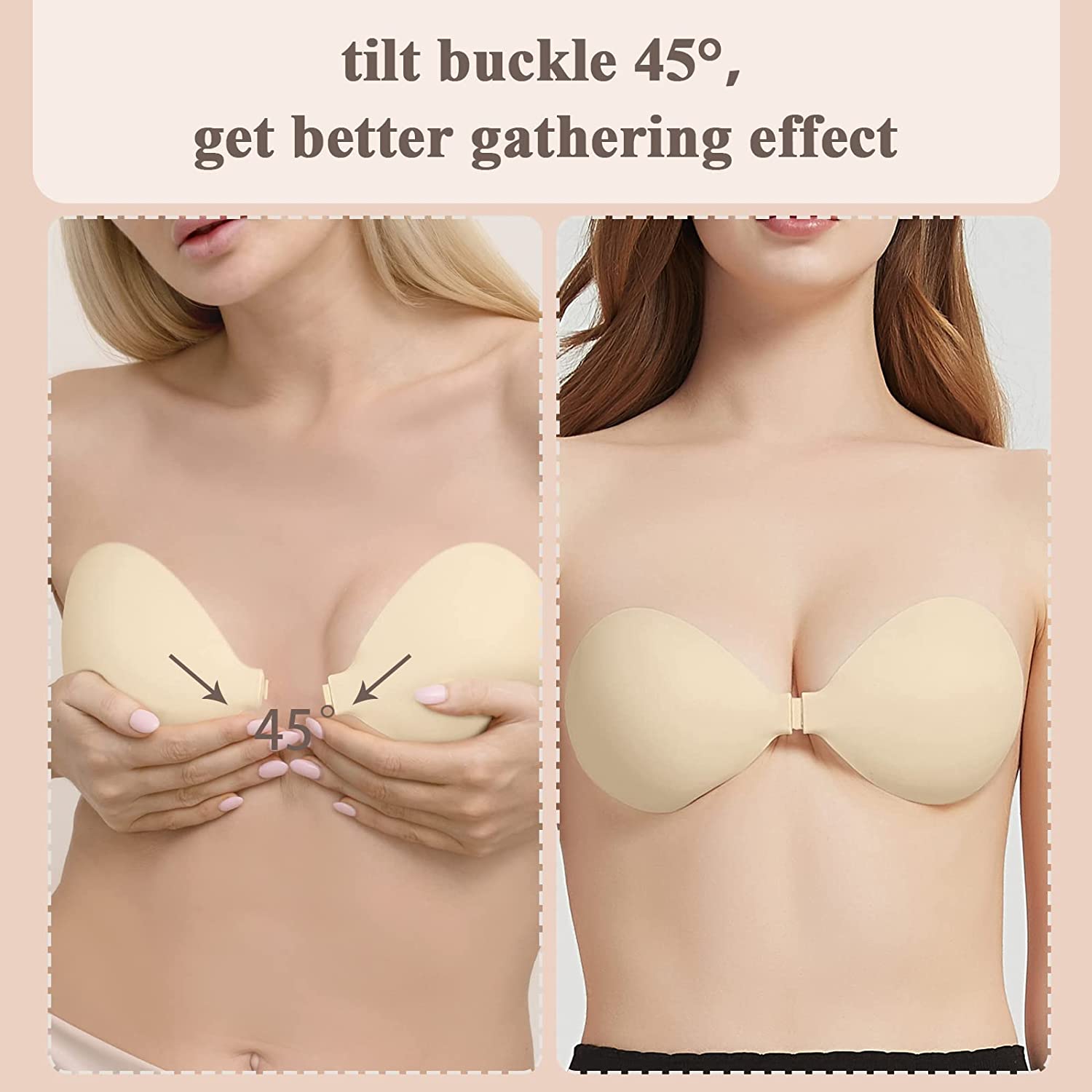 Kiss Bra - Multicolour Silicone Adhesive Stick-On Strapless Backless Bra  for Women.